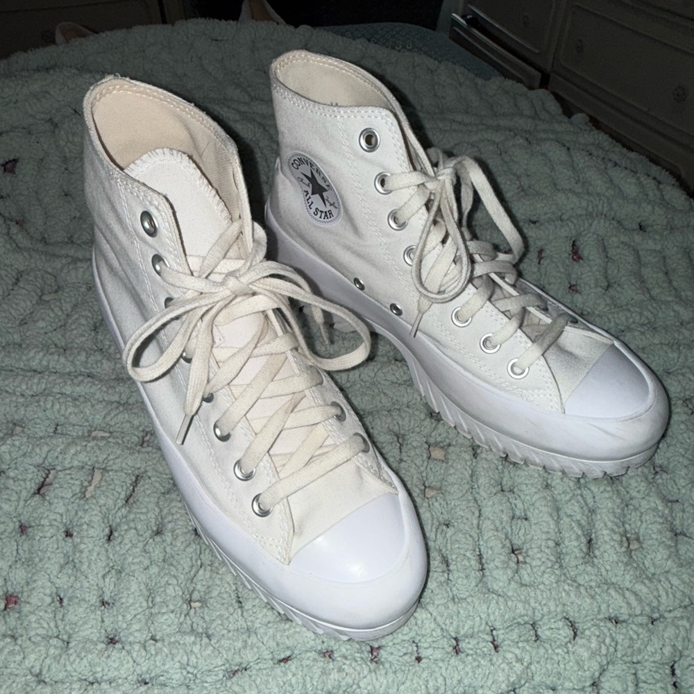 White chunky converse